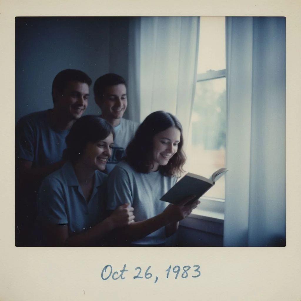 Instant film style landscape photo