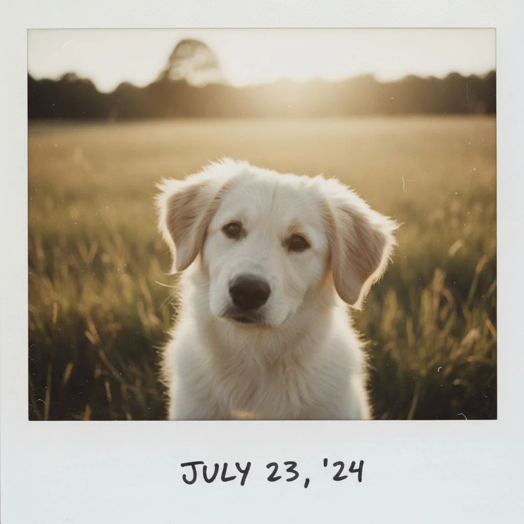 Pet photo with retro frame