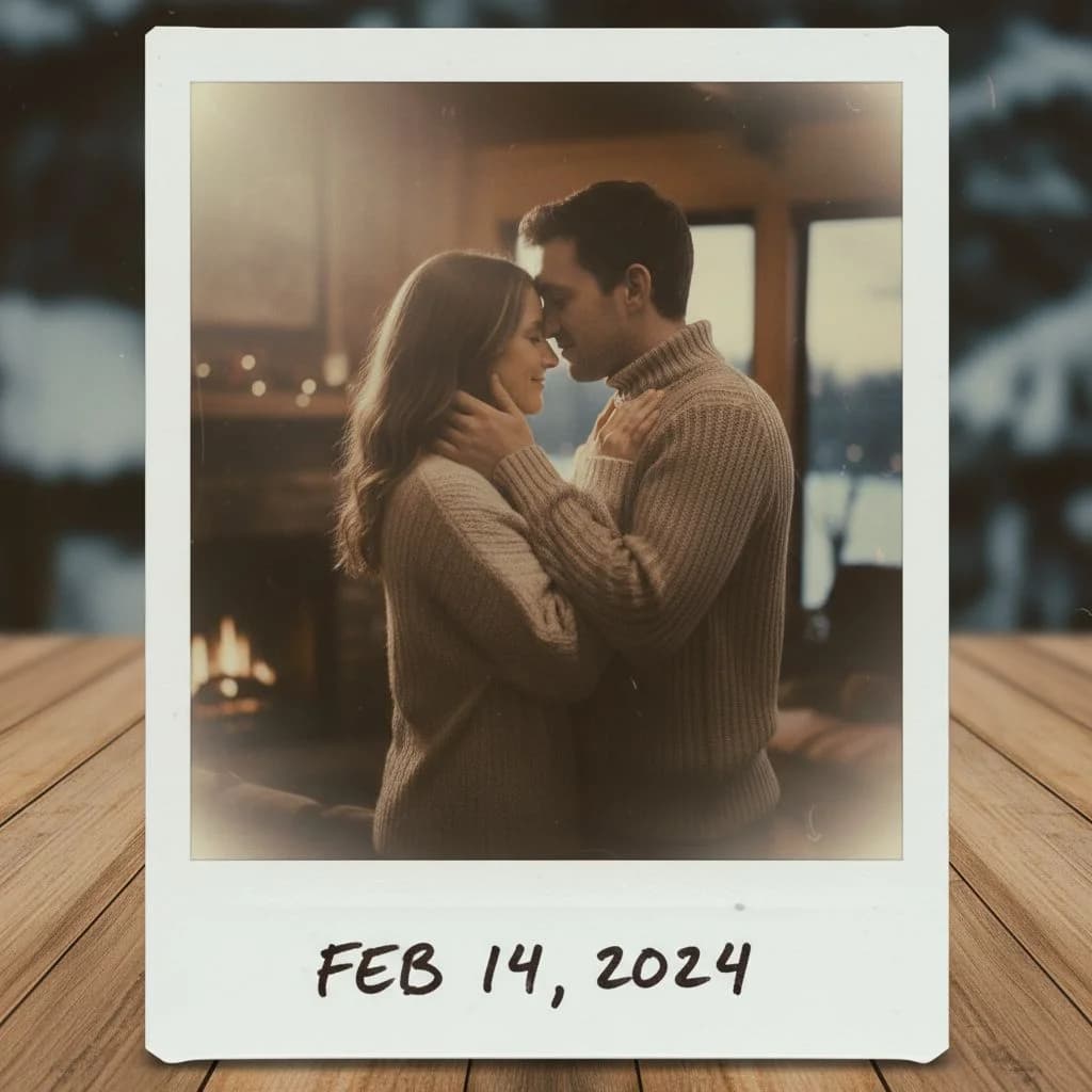 Couple polaroid photo