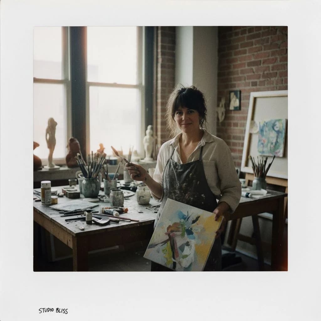 AI instant film portrait